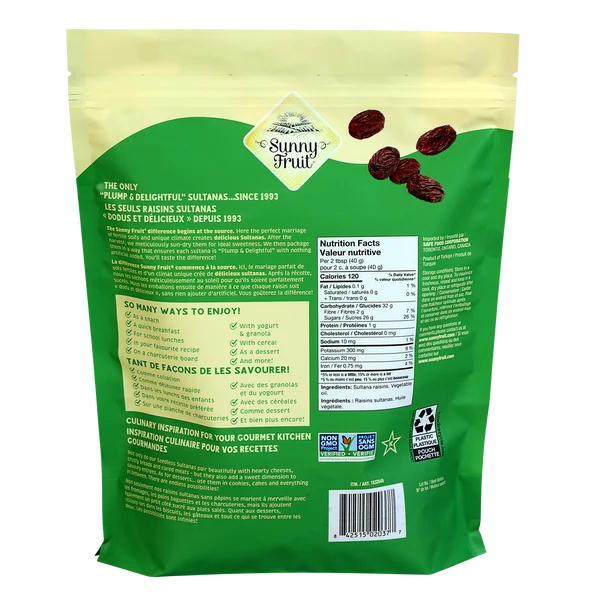 Sultana Raisins - 4 x 2 kg - Sunny Fruit - Canadian Distribution - Ships Free Within Canada on Orders Above CAD $199 - Image 2