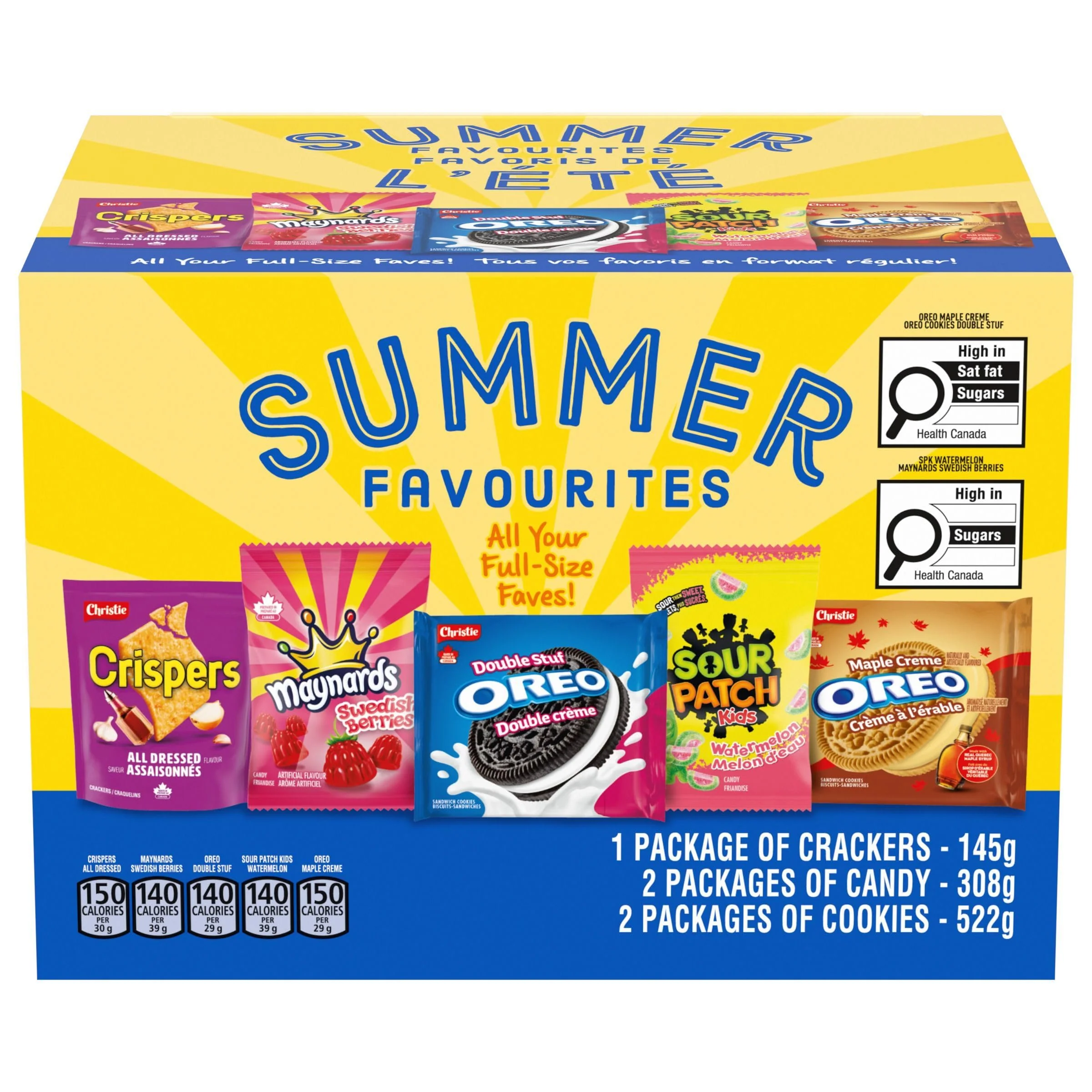 Summer Snack Box 975g - Beach & Picnic Assortment with Cookies, Candies & Crispers - Canadian Distribution - Ships Free Within Canada on Orders Above CAD $199