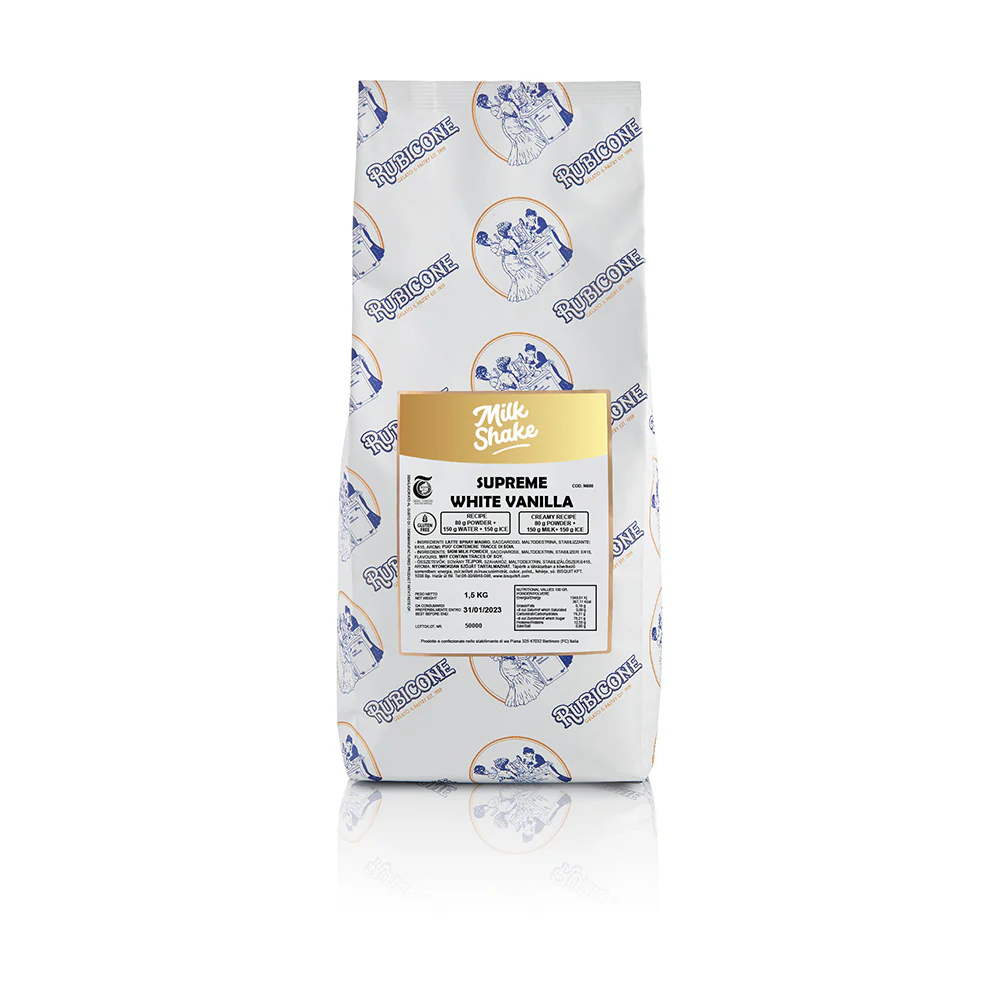 Supreme White Vanilla Milkshake Mix - Case of 4 x 1.5 KG bags - Rubicone Canada - Ships Free Within Canada on Orders Above CAD $199 - Image 2
