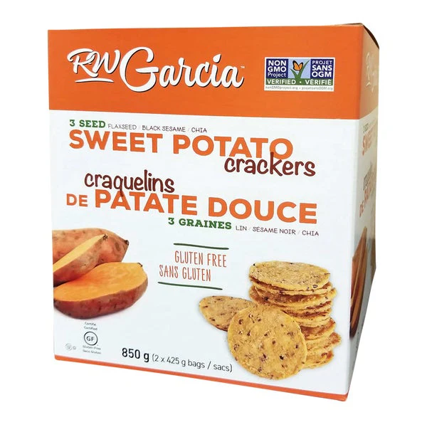 Sweet Potato Crackers - 4 x 850 g - RW Garcia - Canadian Distribution - Ships Free Within Canada on Orders Above CAD $199
