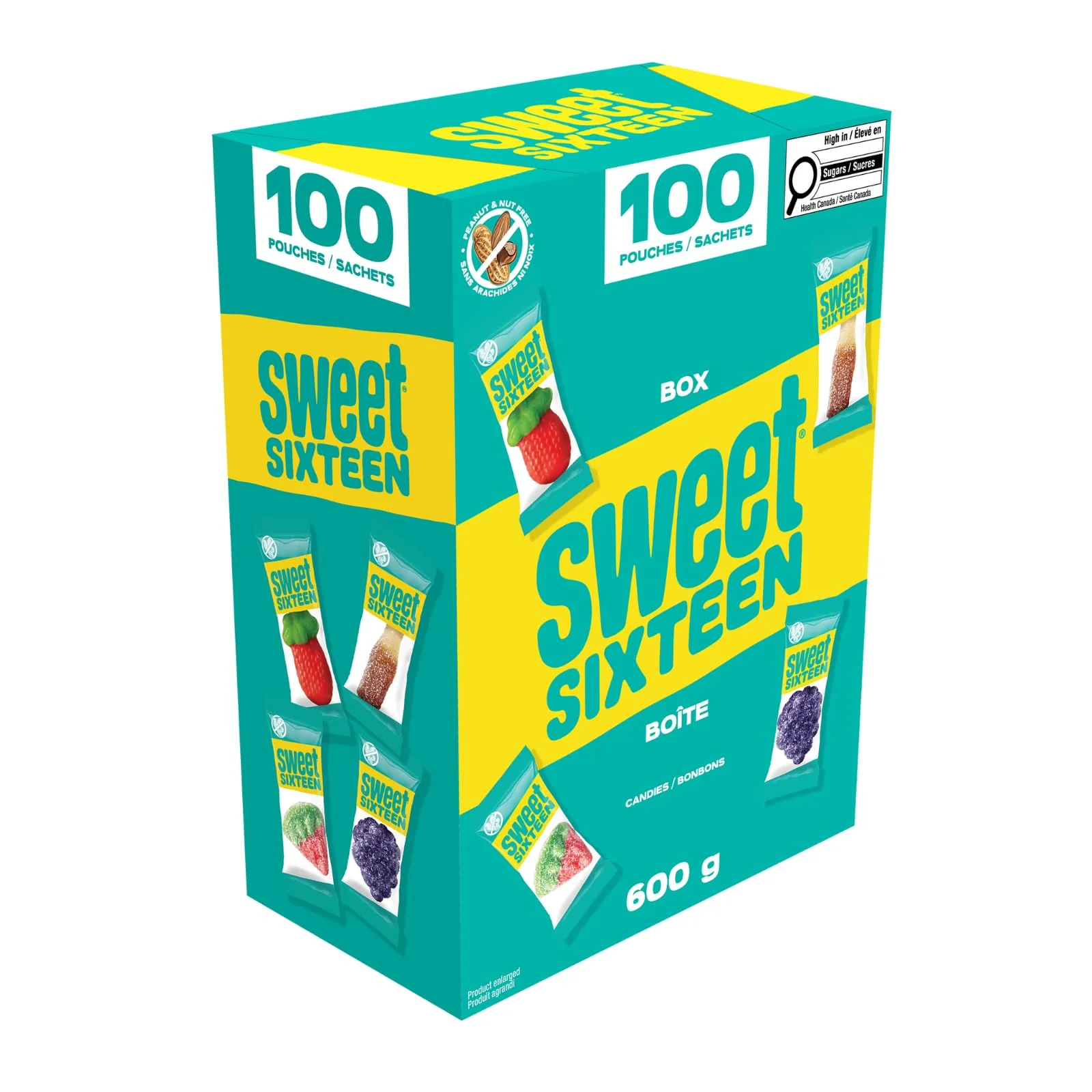 Sweet Sixteen Assorted Gummy Candy Mix - 100 Individually Wrapped Pieces for Celebrations, Events & Everyday Enjoyment - Canadian Distribution - Ships Free Within Canada on Orders Above CAD $199