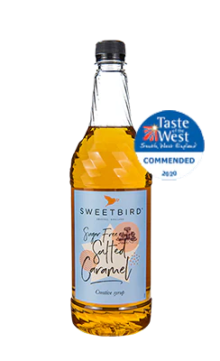 Sweetbird Syrup - Sugar Free Salted Caramel - 6 x 1 L Case - Vegan - Canadian Distribution - Ships Free Within Canada on Orders Above CAD $199