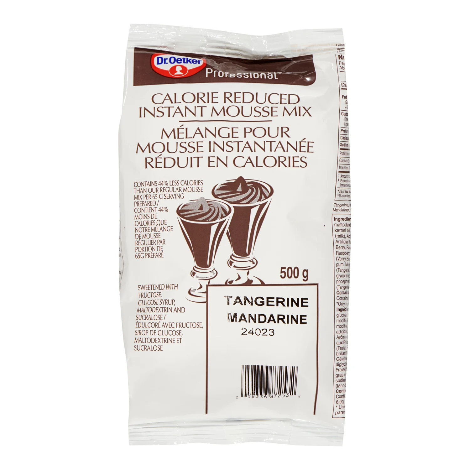 Tangerine Mousse Mix - Calorie Reduced - 2 x 500 Grams - Oetker - Baking Mixes and Ingredients - Canadian Distribution - Ships Free Within Canada on Orders Above CAD $199