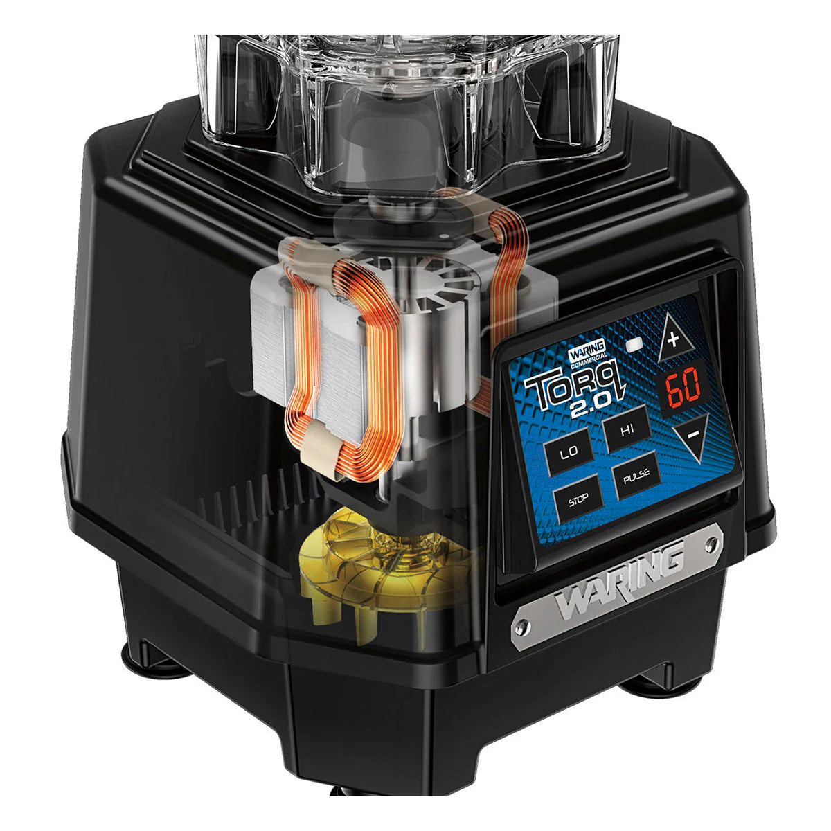 TBB160S6 "Torq 2.0" Medium-Duty Blender with 60 Second Timer & 64 oz Stainless Steel Jar by Waring Commercial - Image 3