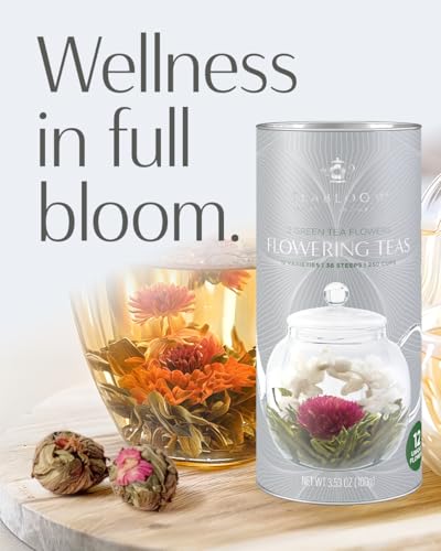 Teabloom – Flowering Tea Gift Set – Blooming Tea Flowers – 12 Flowers (36 Steeps) - Canadian Distribution - Ships Free Within Canada on Orders Above CAD $199 - Image 4
