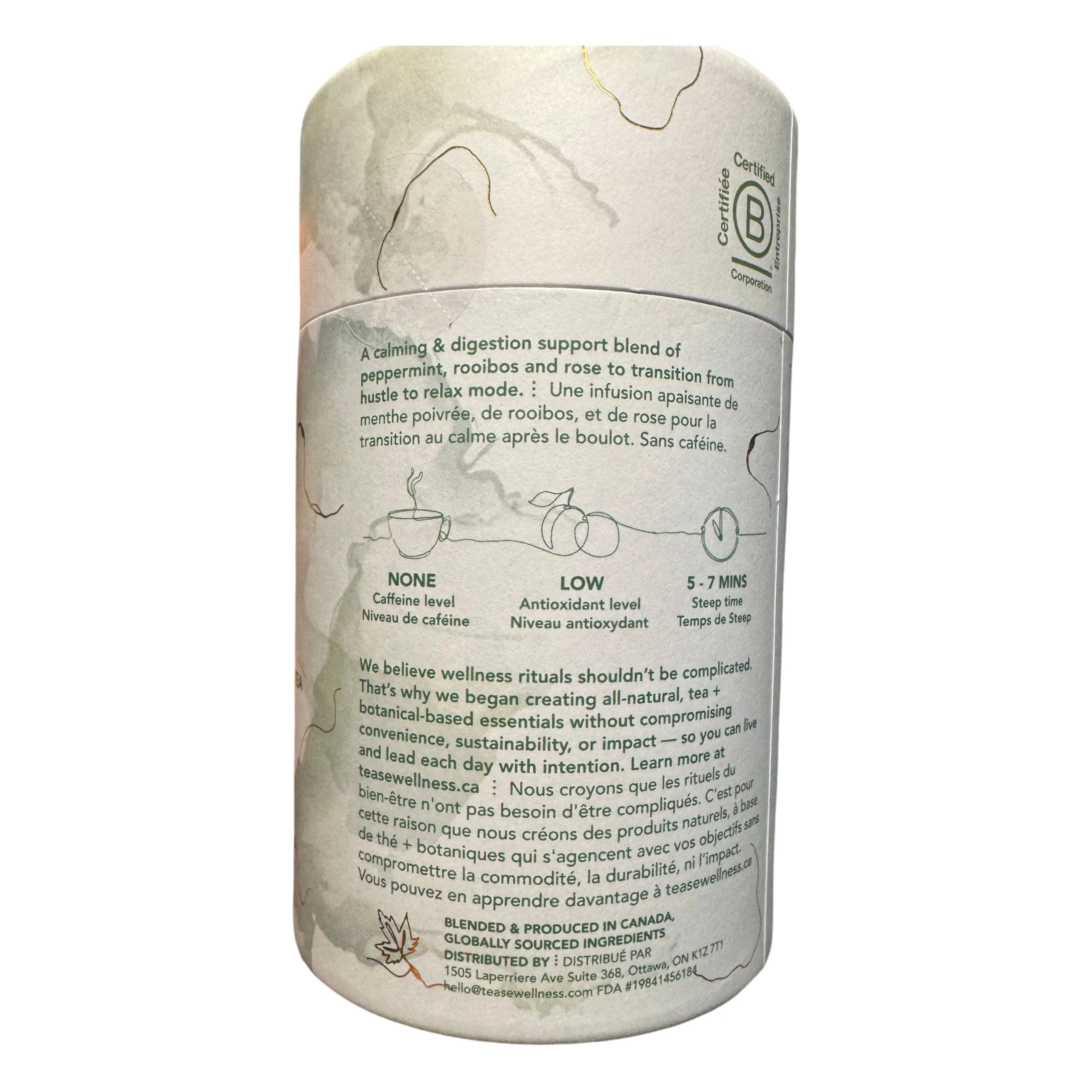 Tease Tea Organic Midnight Mint - Caffeine-Free Herbal Digestive Blend with Peppermint, Spearmint & Peach - Canadian Distribution - Ships Free Within Canada on Orders Above CAD $199 - Image 2