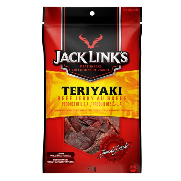 Teriyaki Beef Jerky - 4 x 300 g (10 oz) - Jack Links - Canadian Distribution - Ships Free Within Canada on Orders Above CAD $199