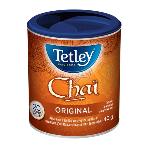 Tetley Chai Black Tea – Kosher Blend with Cinnamon, Cardamom, Ginger & Cloves, 20 Tea Bags per Box – 6-Box Bundle - Canadian Distribution - Ships Free Within Canada on Orders Above CAD $199 - Image 4