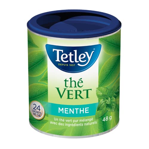 Tetley Green Tea Mint – Refreshing Mint-Infused Green Tea, 24 Tea Bags per Box, 48g, Kosher Certified, Caffeinated (6-Pack) - Canadian Distribution - Ships Free Within Canada on Orders Above CAD $199 - Image 2