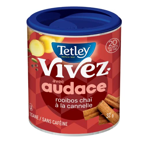 Tetley Live Bold Cinnamon, Chai & Rooibos Herbal Tea – 6-Pack, 120 Tea Bags, Caffeine-Free Red Blend - Canadian Distribution - Ships Free Within Canada on Orders Above CAD $199 - Image 2