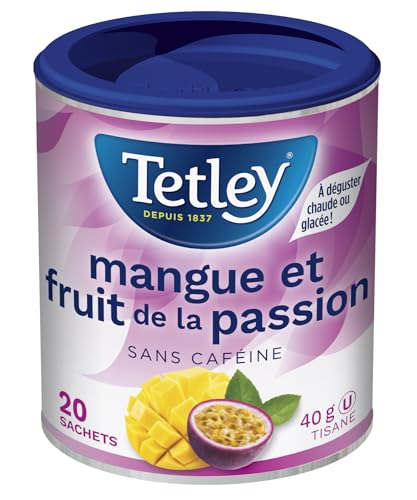 Tetley Mango Passionfruit Herbal Tea, Caffeine-Free Fruit Tea, 20 Tea Bags (40g), Sweet Mango & Tangy Passionfruit Blend, Kosher Certified - (Pack of 6) - Image 3