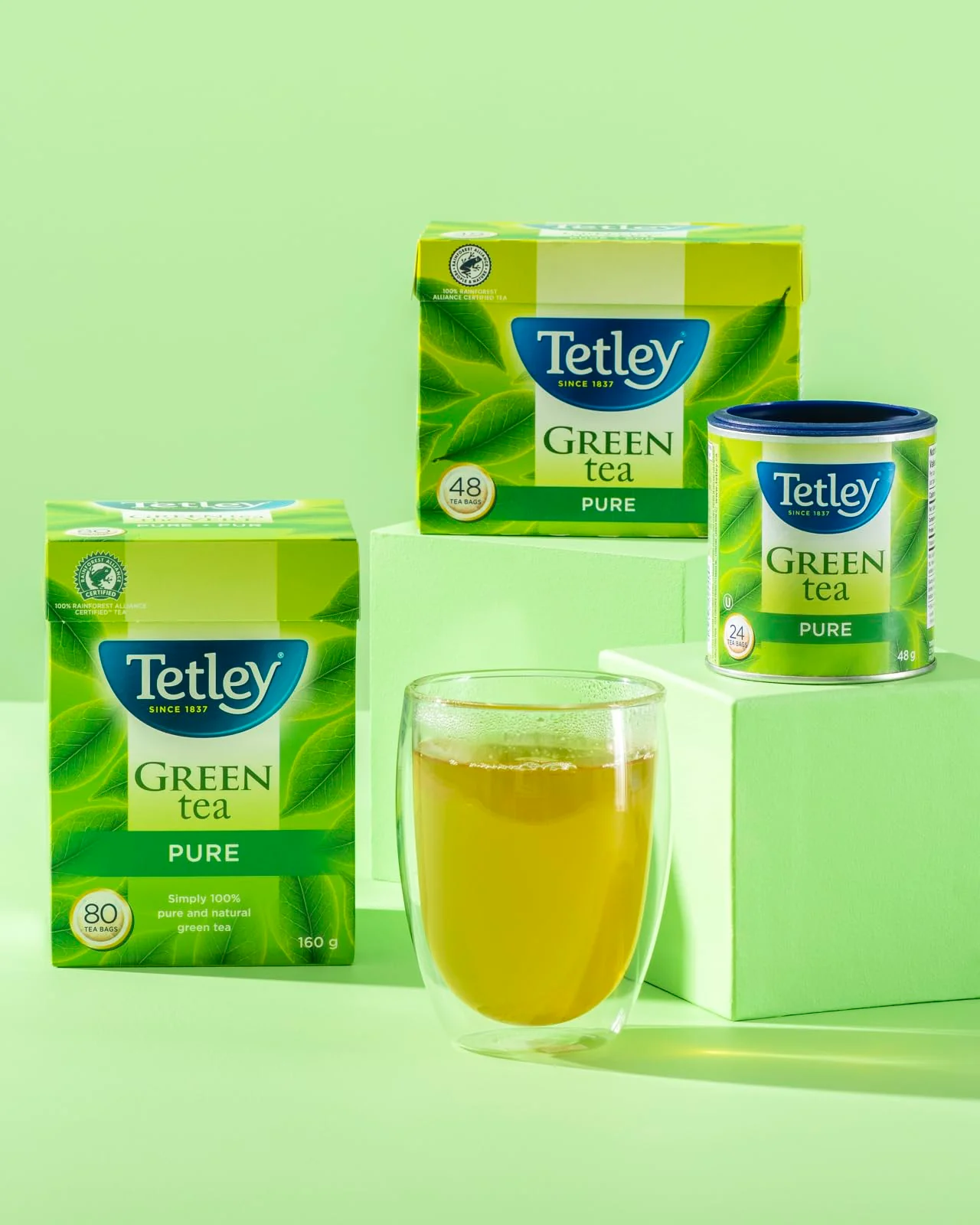 Tetley Pure Green Tea – 24 Tea Bags per Box, 6-Pack Bundle (144 Total Bags) - Canadian Distribution - Ships Free Within Canada on Orders Above CAD $199 - Image 2