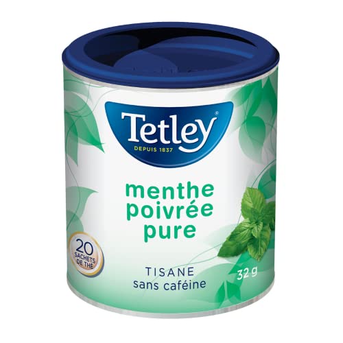 Tetley Pure Peppermint Herbal Tea – Naturally Caffeine-Free, 20 Tea Bags per Box, 32g – Kosher Certified (6-Pack) - Canadian Distribution - Ships Free Within Canada on Orders Above CAD $199 - Image 2
