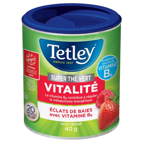 Tetley Super Green Tea Boost Berry Burst – Raspberry & Strawberry Flavored Green Tea, 20 Tea Bags per Box, 6-Pack Bundle, Kosher Certified - Canadian Distribution - Ships Free Within Canada on Orders Above CAD $199 - Image 3