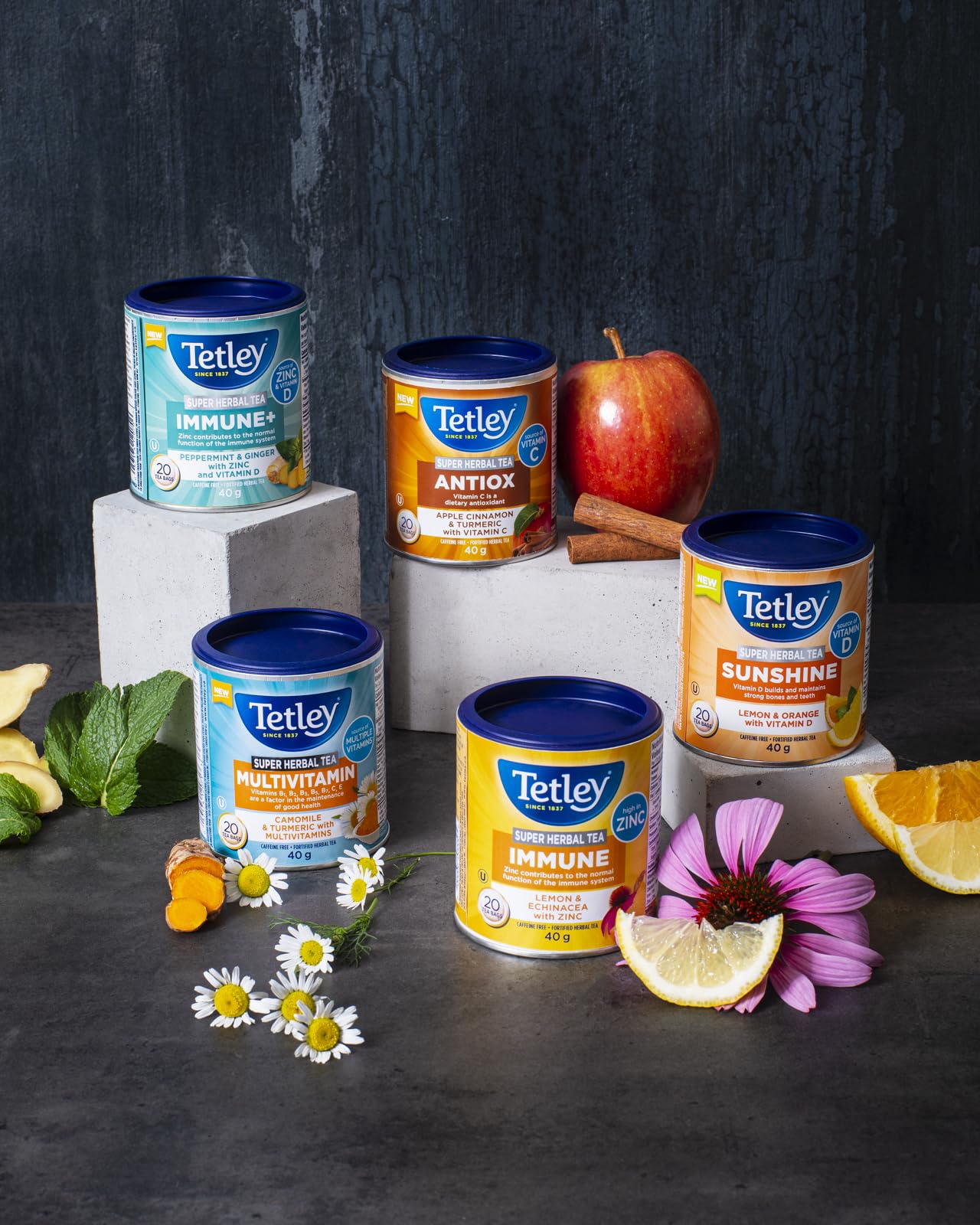Tetley Super Herbal Antiox Apple Cinnamon & Turmeric Tea – 6 Pack (120 Tea Bags) - Canadian Distribution - Ships Free Within Canada on Orders Above CAD $199 - Image 3