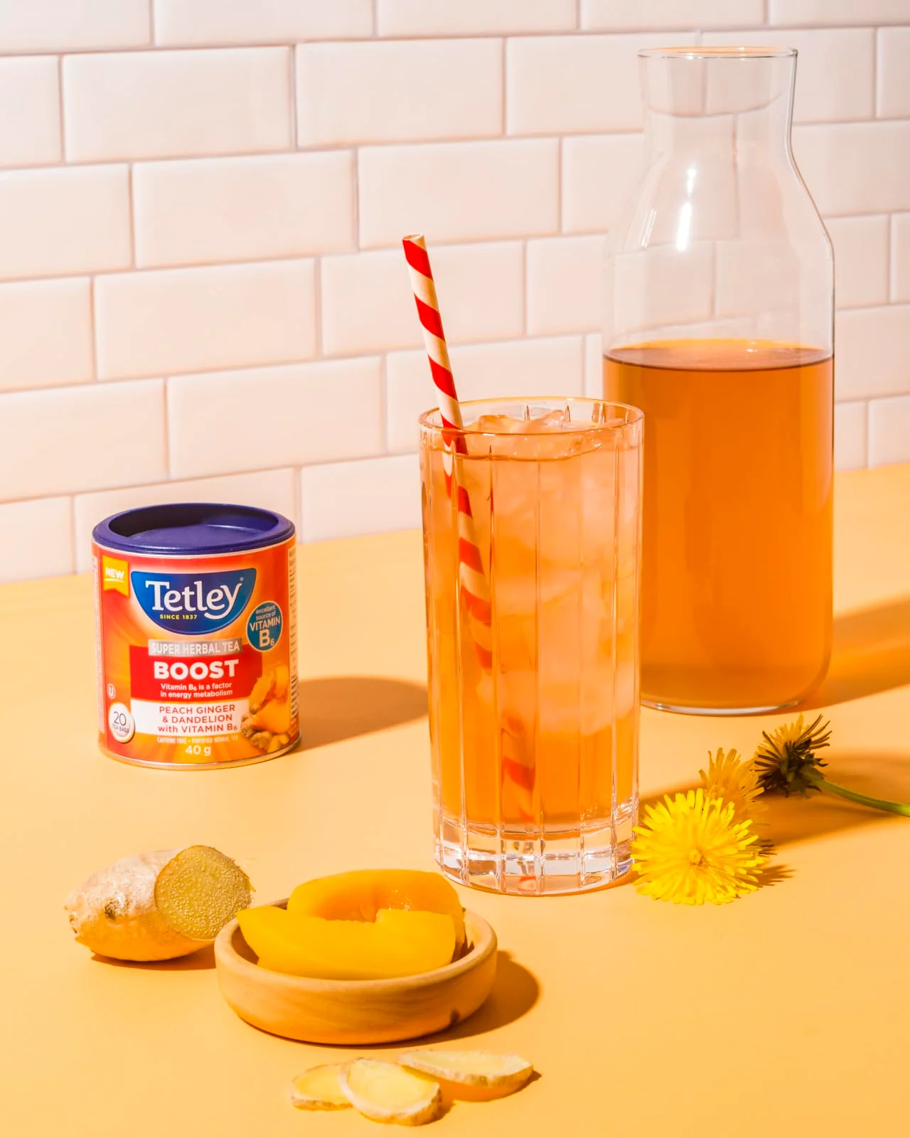 Tetley Super Herbal Boost Peach Ginger & Dandelion Tea – 6 Pack (120 Tea Bags) - Canadian Distribution - Ships Free Within Canada on Orders Above CAD $199 - Image 3
