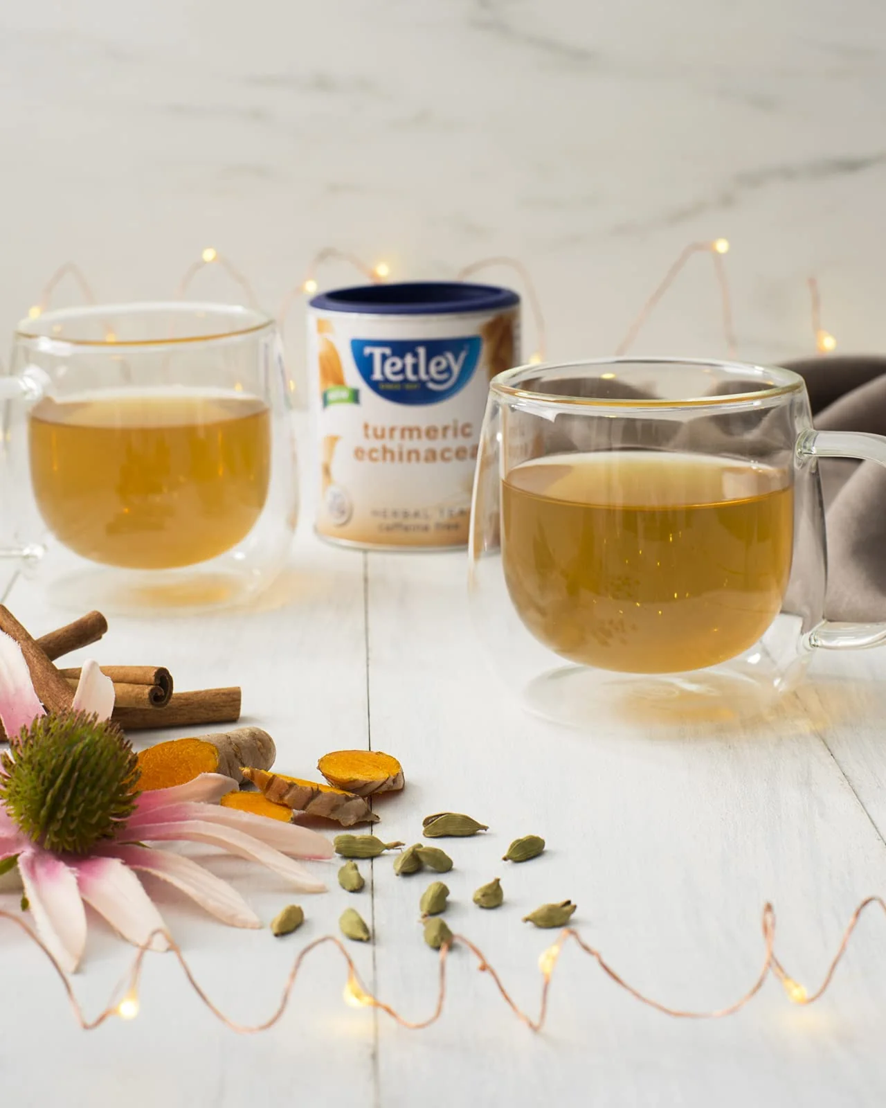 Tetley Turmeric Echinacea Herbal Tea - 20 Bags per Box, 36g, Caffeine-Free, 6-Pack Bundle (120 Total Bags) - Canadian Distribution - Ships Free Within Canada on Orders Above CAD $199 - Image 2