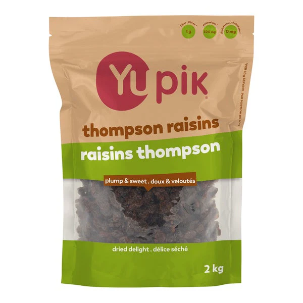 Thompson Raisins - 4 x 2 kg - Yupik - Canadian Distribution - Ships Free Within Canada on Orders Above CAD $199