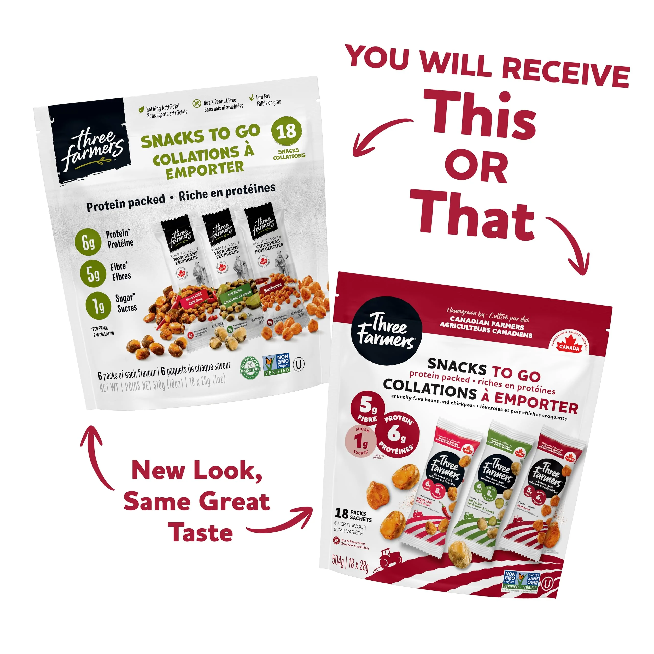 Three Farmers – Healthy Snack Packs – Sweet Chili/Dill Pickle/BBQ – 18 Pack - Canadian Distribution - Ships Free Within Canada on Orders Above CAD $199 - Image 7