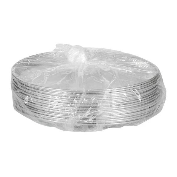 Titan 40.6 cm (16 in) Round Aluminum Embossed Catering Trays - Pack of 25 - Disposables, Restaurant Packaging and Take-Out Supplies - Canadian Distribution - Ships Free Within Canada on Orders Above CAD $199 - Image 2