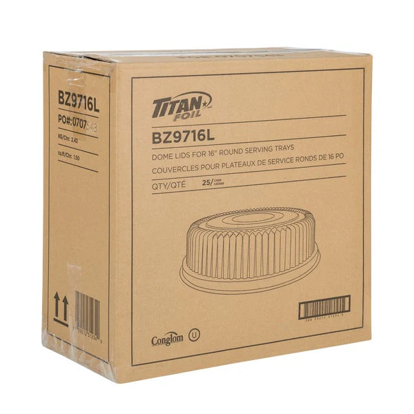 Titan 40.6 cm (16 in) Round Catering Tray Dome Lids - Pack of 25  - Disposables, Restaurant Packaging and Take-Out Supplies - Canadian Distribution - Ships Free Within Canada on Orders Above CAD $199 - Image 2