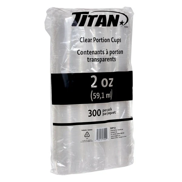 Titan Clear Plastic 2-oz Portion Cups - 4 packs of 300  - Disposables, Restaurant Packaging and Take-Out Supplies - Canadian Distribution - Ships Free Within Canada on Orders Above CAD $199 - Image 2