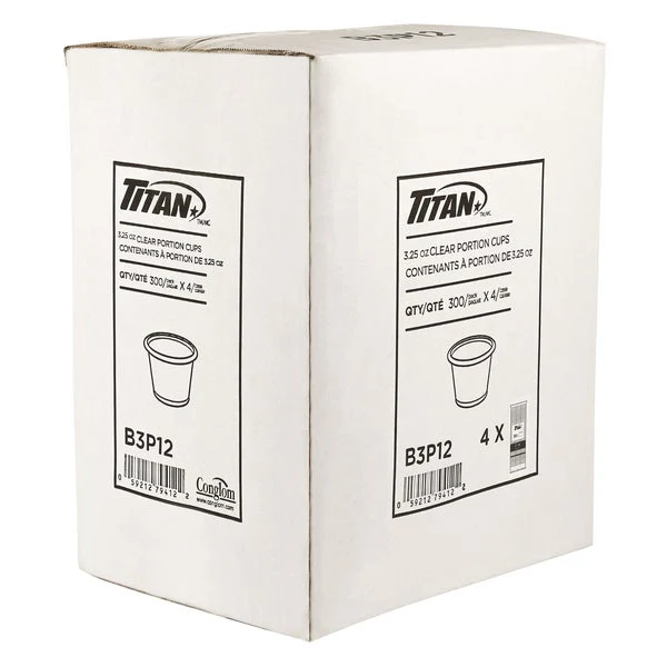 Titan Clear Plastic 3.25-oz Portion Cups - 4 packs of 300  - Disposables, Restaurant Packaging and Take-Out Supplies - Canadian Distribution - Ships Free Within Canada on Orders Above CAD $199 - Image 3