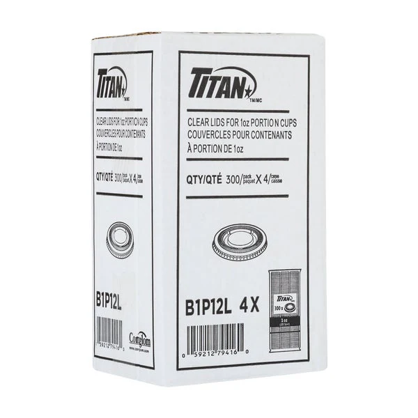 Titan Clear Plastic Lid for 1 oz Portion Cups - 4 Packs of 300  - Disposables, Restaurant Packaging and Take-Out Supplies - Canadian Distribution - Ships Free Within Canada on Orders Above CAD $199 - Image 2