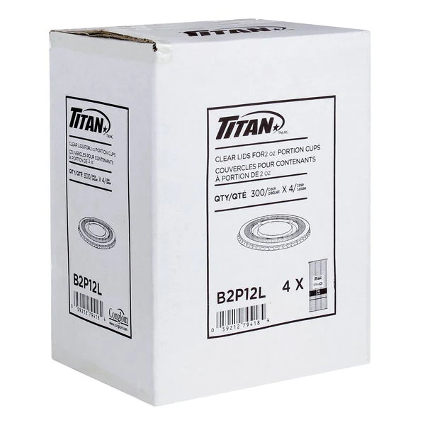 Titan Clear Plastic Lid for 2 oz Portion Cups - 4 packs of 300  - Disposables, Restaurant Packaging and Take-Out Supplies - Canadian Distribution - Ships Free Within Canada on Orders Above CAD $199 - Image 3