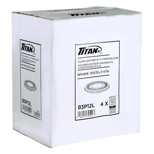Titan Clear Plastic Lid for 3.25 oz Portion Cups - 4 packs of 300  - Disposables, Restaurant Packaging and Take-Out Supplies - Canadian Distribution - Ships Free Within Canada on Orders Above CAD $199 - Image 2