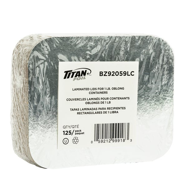 Titan Foil Lids for 1 lb Rectangular Aluminum Containers - Pack of 500 - Disposables, Restaurant Packaging and Take-Out Supplies - Canadian Distribution - Ships Free Within Canada on Orders Above CAD $199 - Image 2