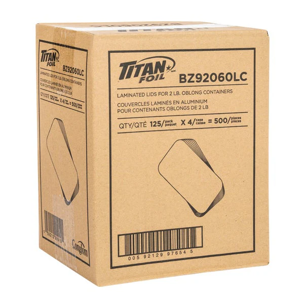 Titan Foil Lids for 2lb Aluminum Container - Pack of 500  - Disposables, Restaurant Packaging and Take-Out Supplies - Canadian Distribution - Ships Free Within Canada on Orders Above CAD $199 - Image 2
