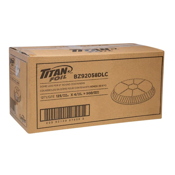 Titan Plastic Dome Lids for 8-in Round Aluminum Container - Pack of 500  - Disposables, Restaurant Packaging and Take-Out Supplies - Canadian Distribution - Ships Free Within Canada on Orders Above CAD $199 - Image 3