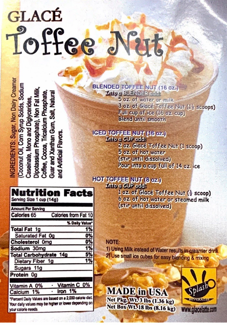 Toffee Nut Caramel (English Toffee aka Caramel) 4 in 1 Bubble Tea / Latte and Frappe Mix - Ships Free Within Canada on Orders Above CAD $199 - Image 2