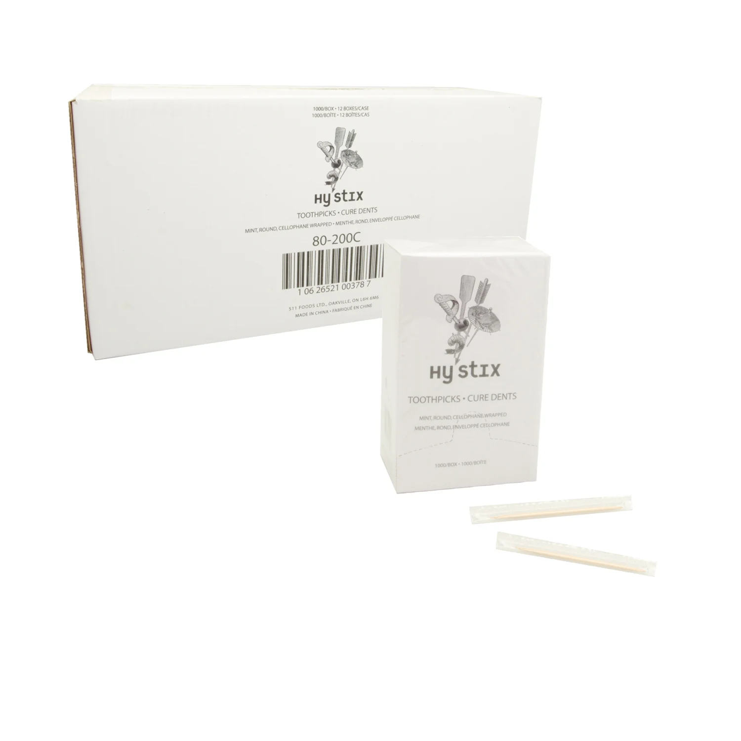Toothpick Mint Wrapped Cellophane - (Case = 12 x 1000 count) - Hy Stix - Packaging and Accessories - Restaurant Supplies and Equipment - Canadian Distribution - Image 3