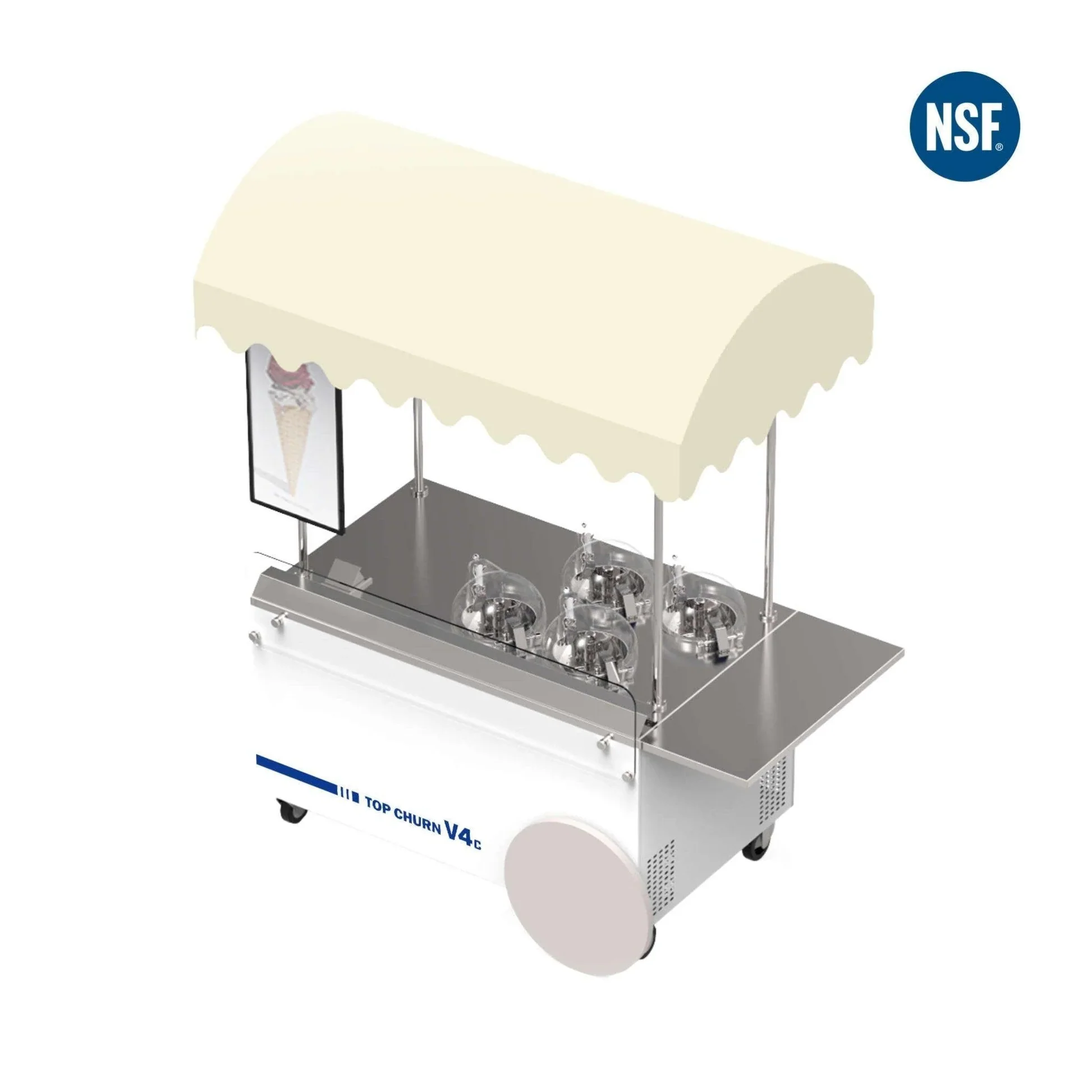 Top Churn Pro V4C - Mobile Cart Model - Make & Display Gelato, Ice Cream, & Sorbets - Top Churn Canada - Image 4