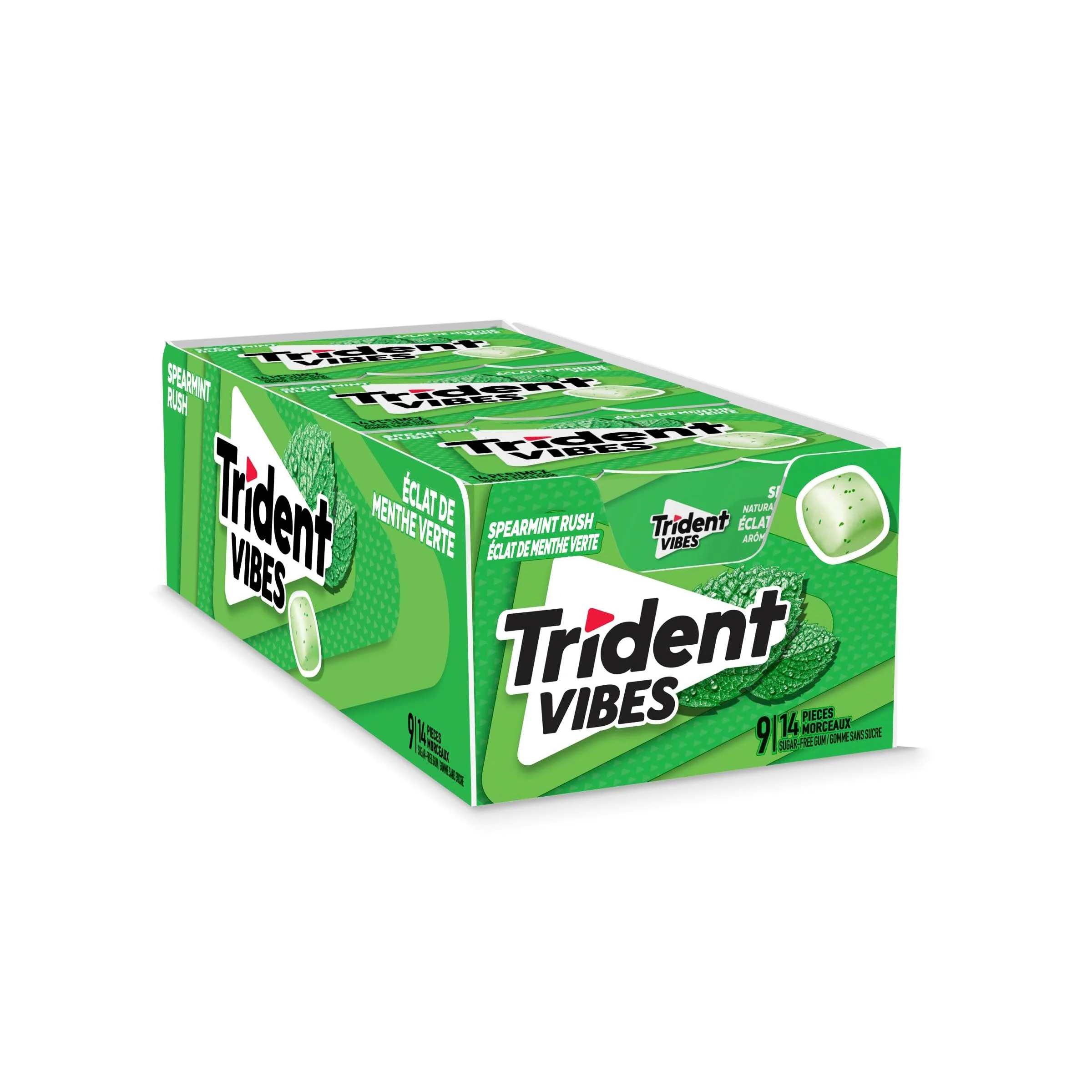 Trident Vibes Spearmint Rush Sugar-Free Gum - 9 Pack Clutch Box (126 Pieces) - Canadian Distribution - Ships Free Within Canada on Orders Above CAD $199 - Image 6