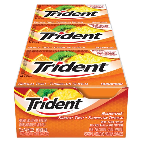 Tropical Twist - 48 x Packs - Trident - Canadian Distribution - Ships Free Within Canada on Orders Above CAD $199