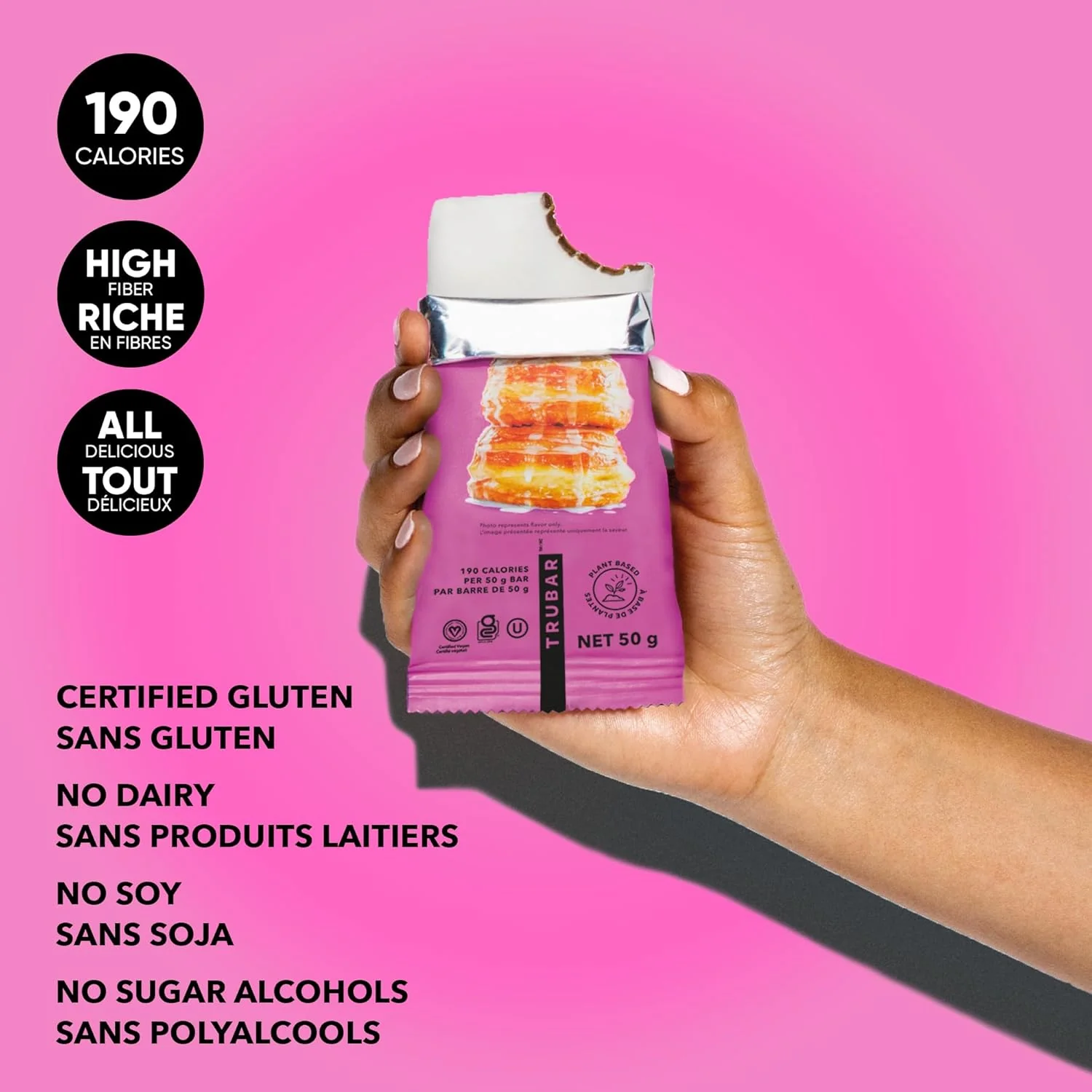 Trubar – Vegan Protein Bar – Donuts Flavor – 12 Pack – Ships Free Within Canada on Orders Above CAD $199 - Image 3