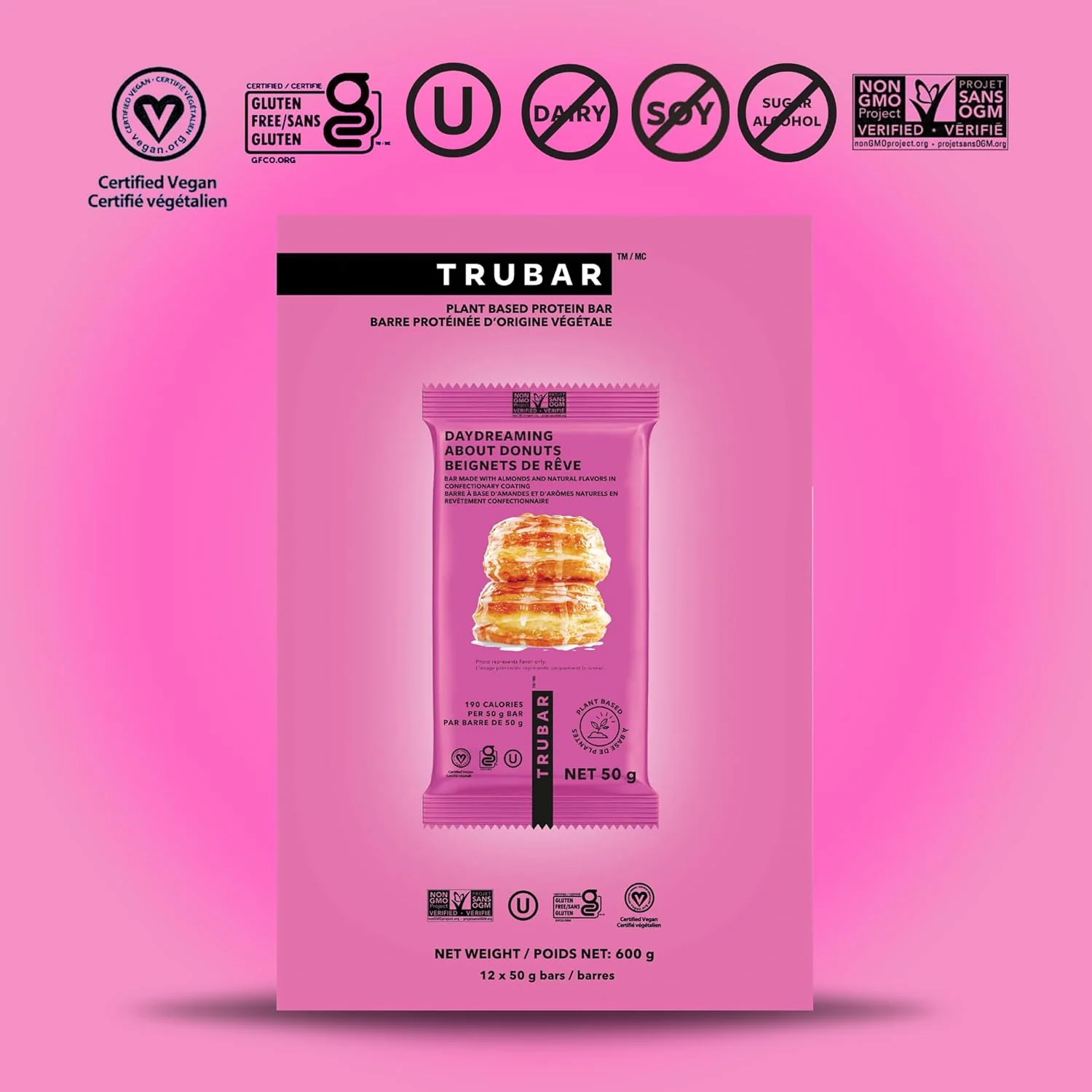 Trubar – Vegan Protein Bar – Donuts Flavor – 12 Pack – Ships Free Within Canada on Orders Above CAD $199 - Image 6