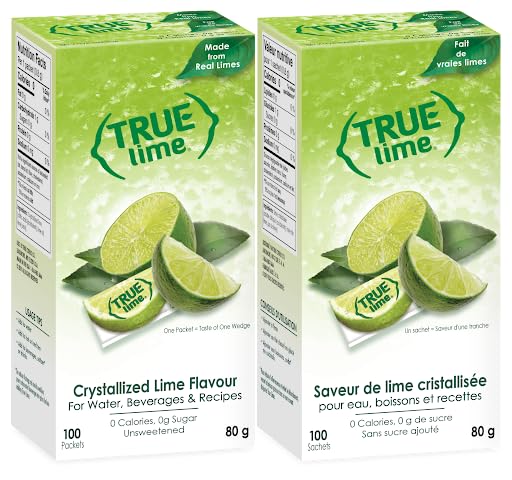 True Lime – Water Enhancer – Lime – 2 × 100 Pack – Real lime no preservatives - Canadian Distribution - Ships Free Within Canada on Orders Above CAD $199