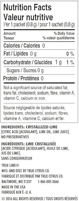 True Lime – Water Enhancer – Lime – 2 × 100 Pack – Real lime no preservatives - Canadian Distribution - Ships Free Within Canada on Orders Above CAD $199 - Image 7