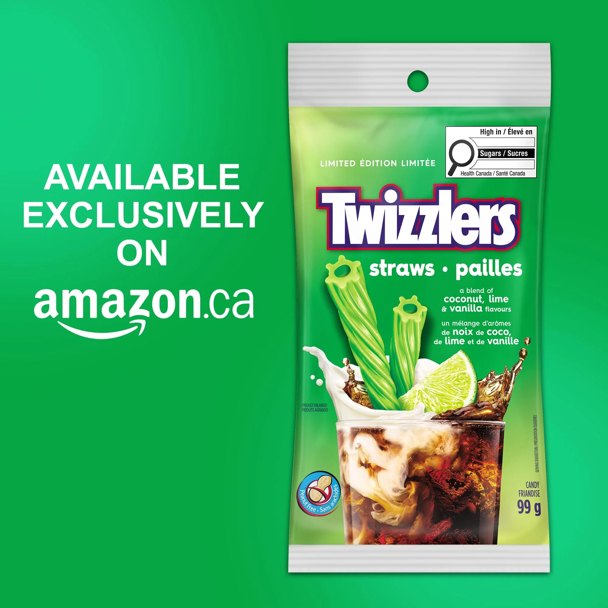Twizzlers Straws - Coconut, Lime & Vanilla Flavour Blend, 2 x 99g - Canadian Distribution - Ships Free Within Canada on Orders Above CAD $199 - Image 3