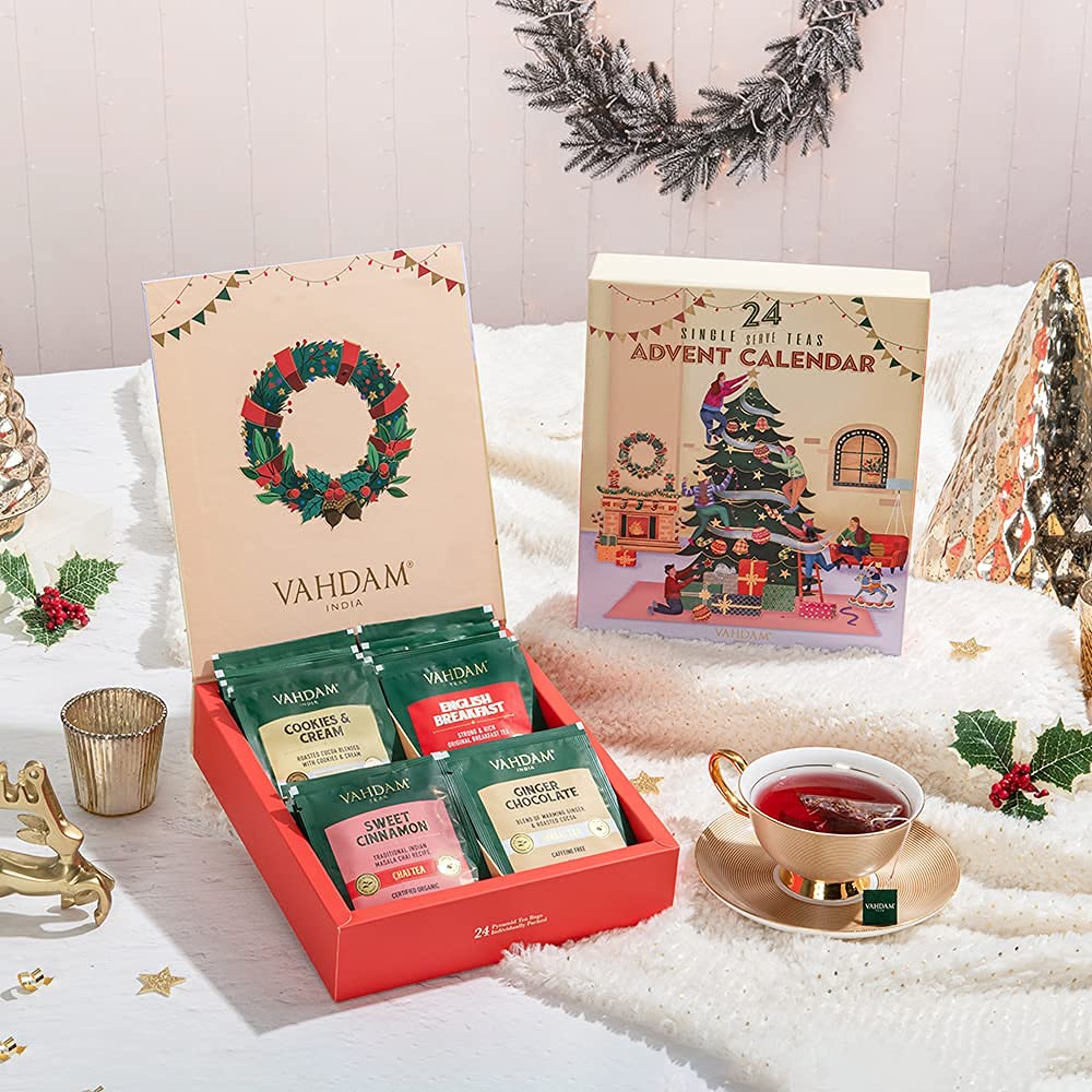 VAHDAM – Christmas Tea Bags Gift Set – 24 Flavours – 24 Bags - Canadian Distribution - Ships Free Within Canada on Orders Above CAD $199 - Image 4
