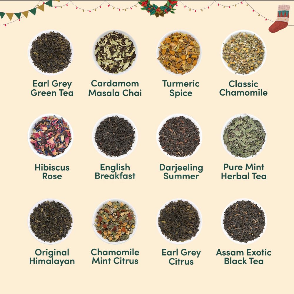 VAHDAM – Christmas Tea Bags Gift Set – 24 Flavours – 24 Bags - Canadian Distribution - Ships Free Within Canada on Orders Above CAD $199 - Image 7