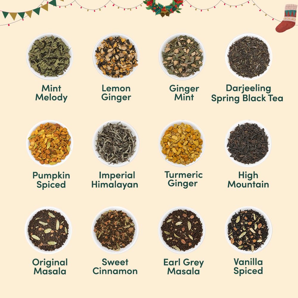VAHDAM – Christmas Tea Bags Gift Set – 24 Flavours – 24 Bags - Canadian Distribution - Ships Free Within Canada on Orders Above CAD $199 - Image 8