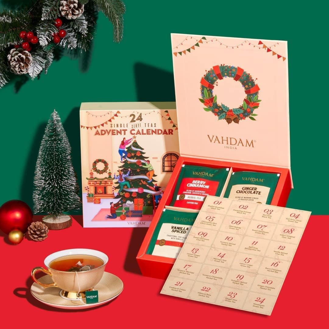 VAHDAM – Christmas Tea Bags Gift Set – 24 Flavours – 24 Bags - Canadian Distribution - Ships Free Within Canada on Orders Above CAD $199 - Image 9