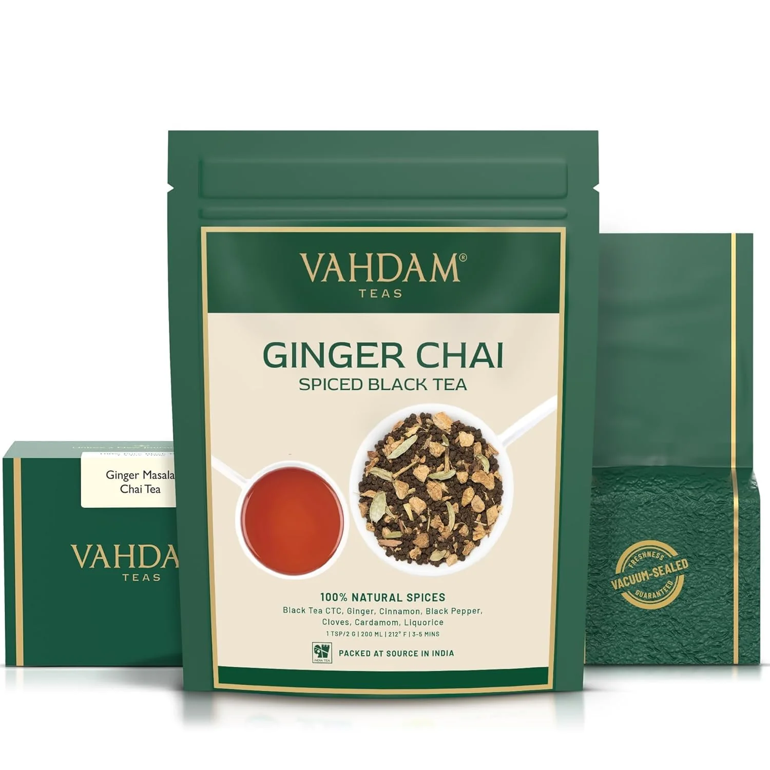 VAHDAM Ginger Masala Chai Tea - Loose Leaf Indian Spiced Chai (50+ Cups, 3.53oz) | Hot, Iced & Latte Ready - Canadian Distribution - Ships Free Within Canada on Orders Above CAD $199 - Image 5
