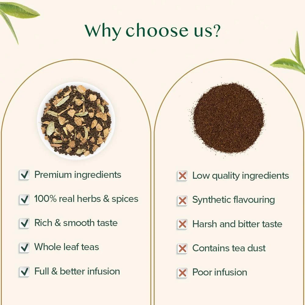 VAHDAM Ginger Masala Chai Tea - Loose Leaf Indian Spiced Chai (50+ Cups, 3.53oz) | Hot, Iced & Latte Ready - Canadian Distribution - Ships Free Within Canada on Orders Above CAD $199 - Image 6