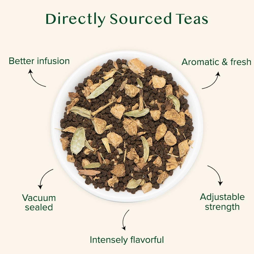 VAHDAM Ginger Masala Chai Tea - Loose Leaf Indian Spiced Chai (50+ Cups, 3.53oz) | Hot, Iced & Latte Ready - Canadian Distribution - Ships Free Within Canada on Orders Above CAD $199 - Image 9